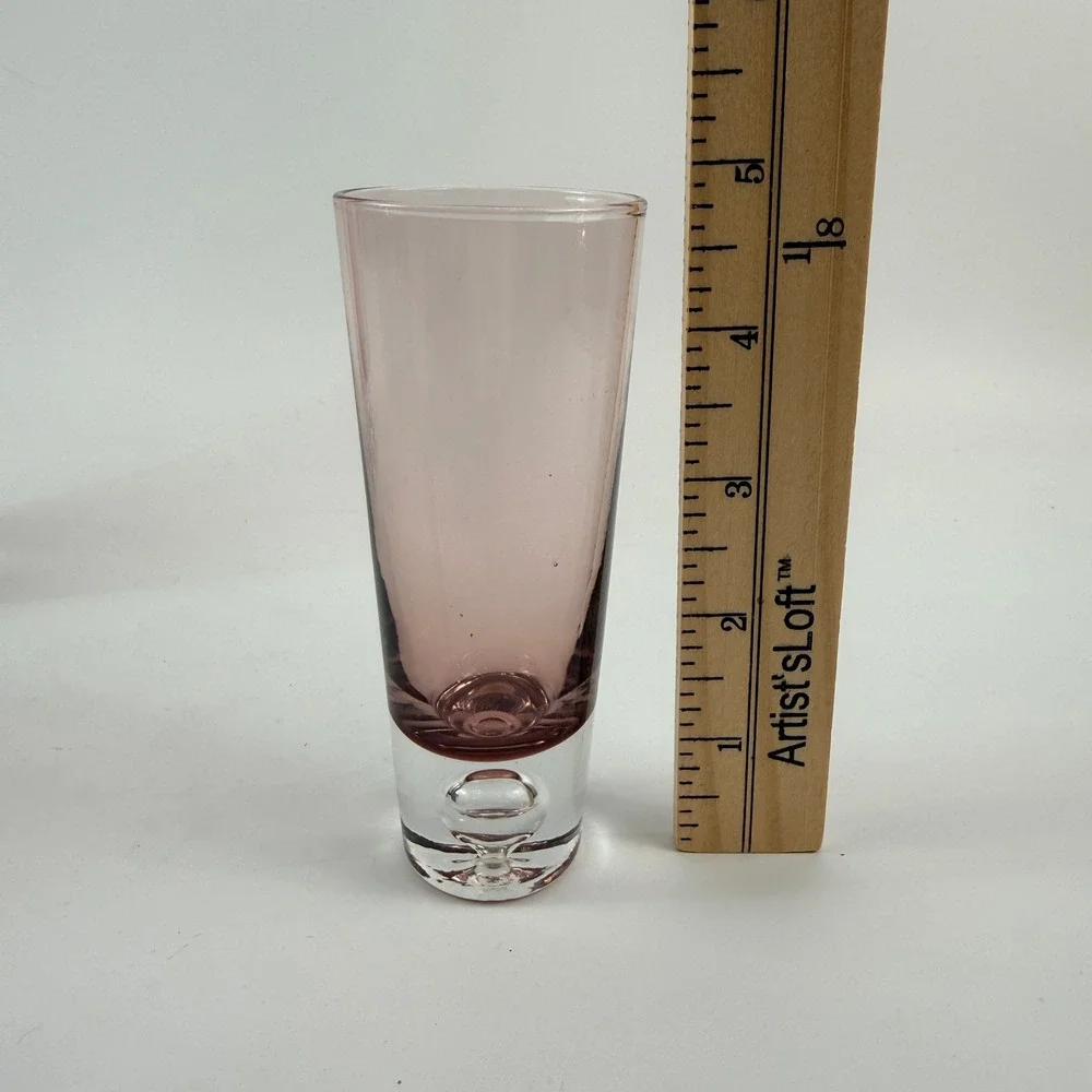 Vintage Krosno Amethyst Cased Glass Decanter Set w 4 Cordial Shot Glasses